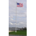 25' External Halyard Ground Sleeved Fiberglass White Flagpoles